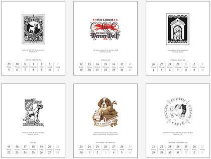 Hunde-Exlibris / Exlibris-Hunde. Der Ex­li­b­ris-​Ka­len­der für Hundefreun­de 2024
